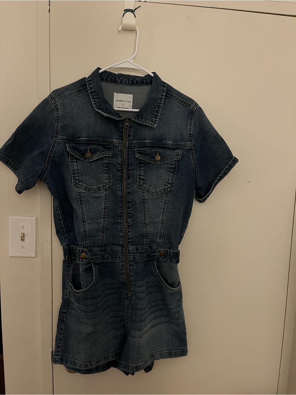 Size Large Celebrity Pink Denim Romper